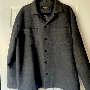 Vintage Bachrach Men's Italian Sz L Charcoal Grey Button-down Jacket